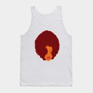 Stylish Woman with Beautiful Big Fluffy Afro (White Background) Tank Top